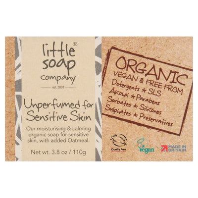 Savon biologique non parfumé Little Soap Company pour peau sensible 110g