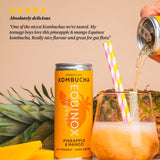 Equinox organic pineapple mango kombucha can, imported from the UK