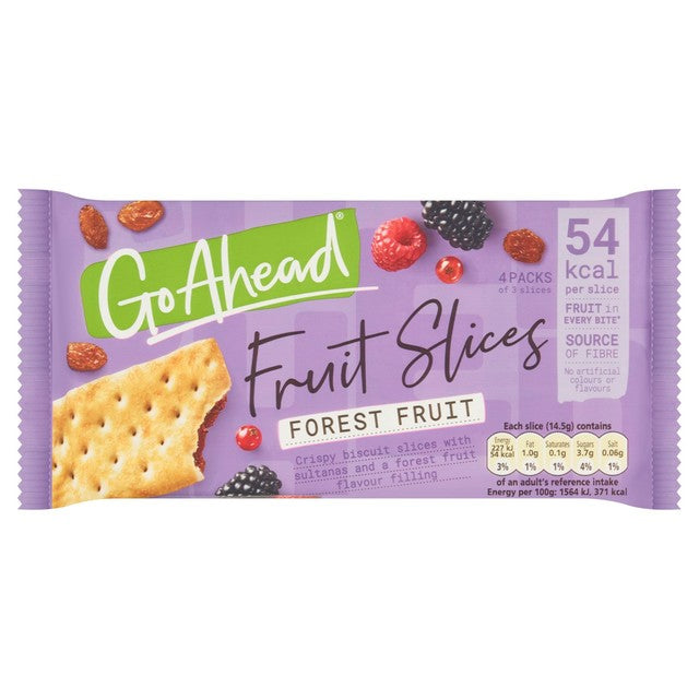 Go Ahead forest fruit crispy biscuit slices multipack 12 slices - British product