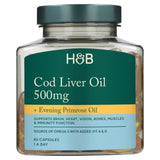 M&S Holland & Barrett Pure Cod Liver Oil & Evening Primrose Oil 500mg Capsules 60 Pack Dietary Supplement- Buy online at McGrocer