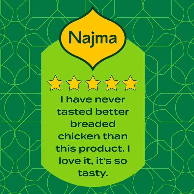 Najma spicy breaded chicken fillets 300g, imported from the UK
