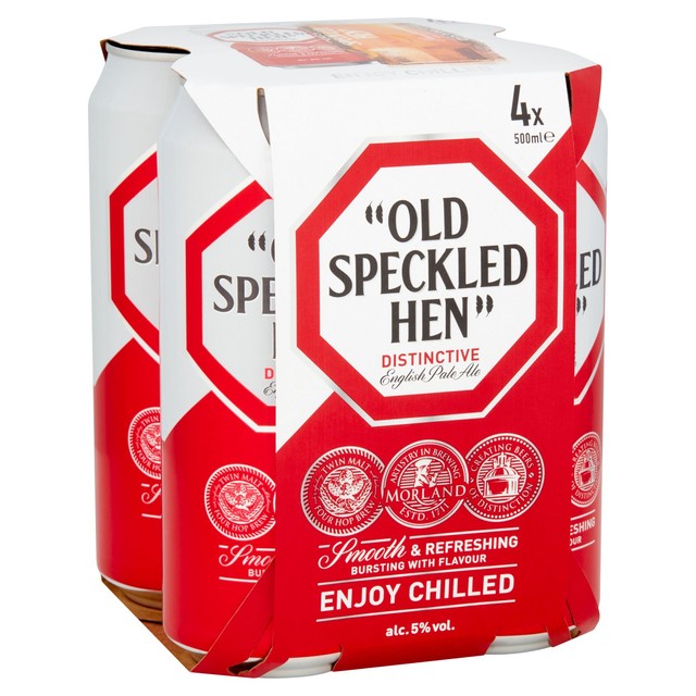 Old Speckled Hen English pale ale multipack 4 x 500ml cans, imported from the UK