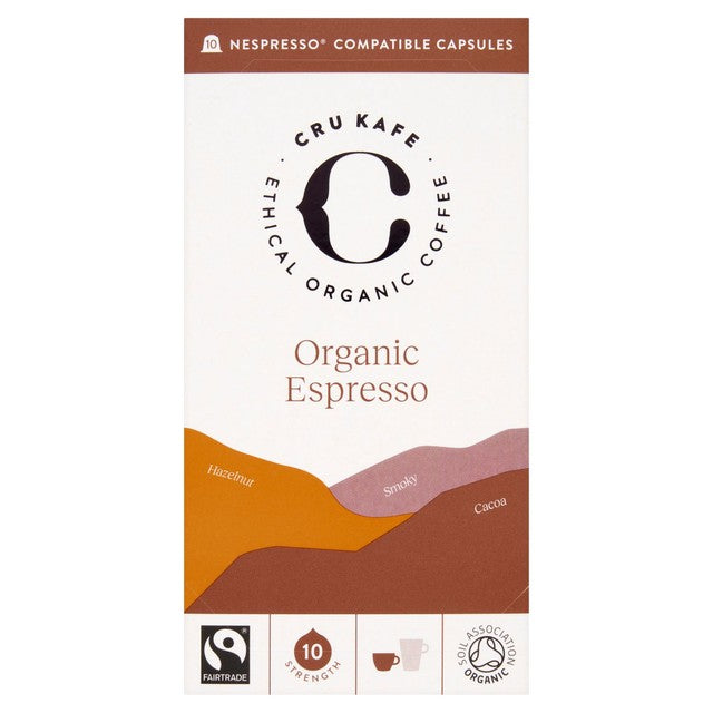 Cru Kafe organic fairtrade espresso pods 10 pods - British product