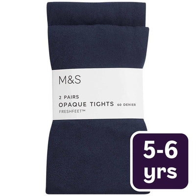 M&S M&S Girls 60 Denier School Tights Navy 5-6 Years- Buy online at McGrocer
