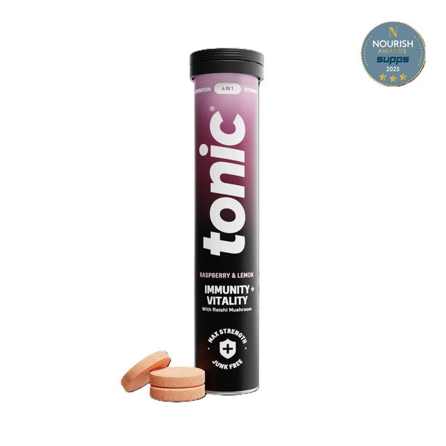 Tonic immunity raspberry effervescent tablets 20 tablets (British brand)