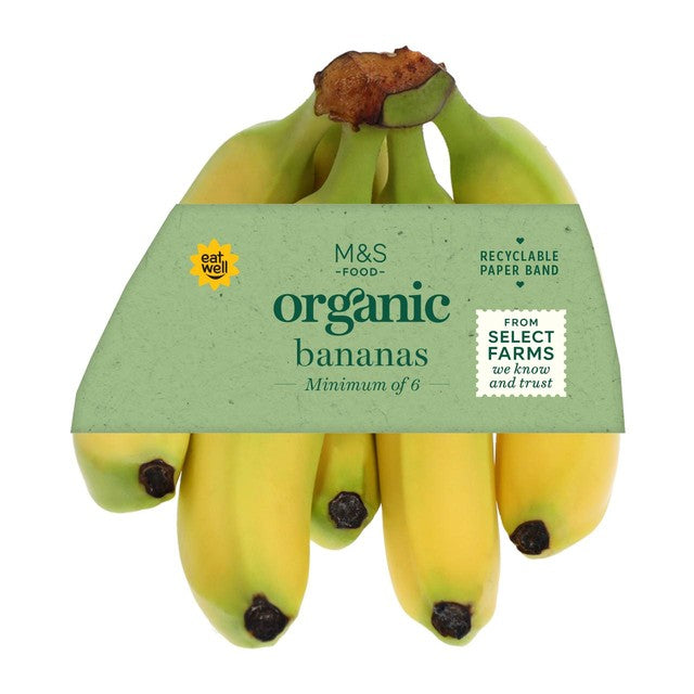 M&S organic Fairtrade bananas 5 per pack, imported from the UK