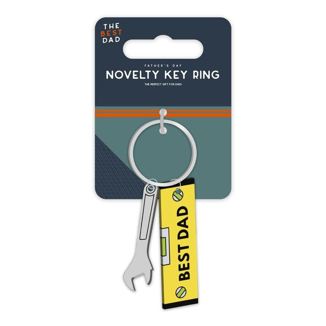 Gem Imports Best Dad novelty key ring wooden design - British product