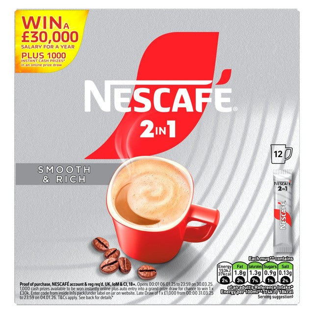 Nescafe Original 2in1 instant coffee mix 12pk box, imported from the UK