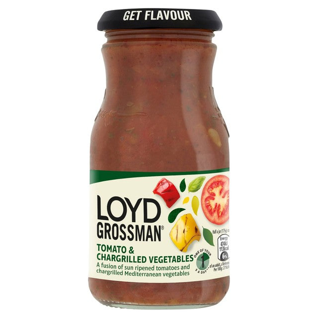 Loyd Grossman Tomato & Chargrilled Vegetable Pasta Sauce 350g, UK version