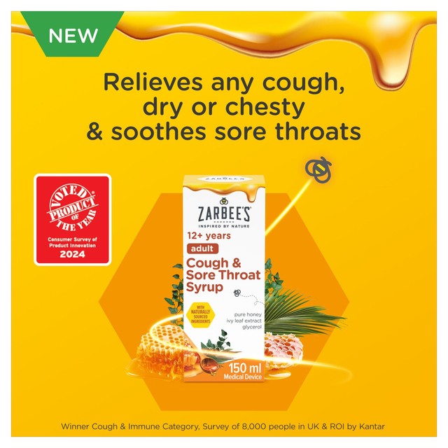 Zarbee's cough syrup 150ml (British brand)