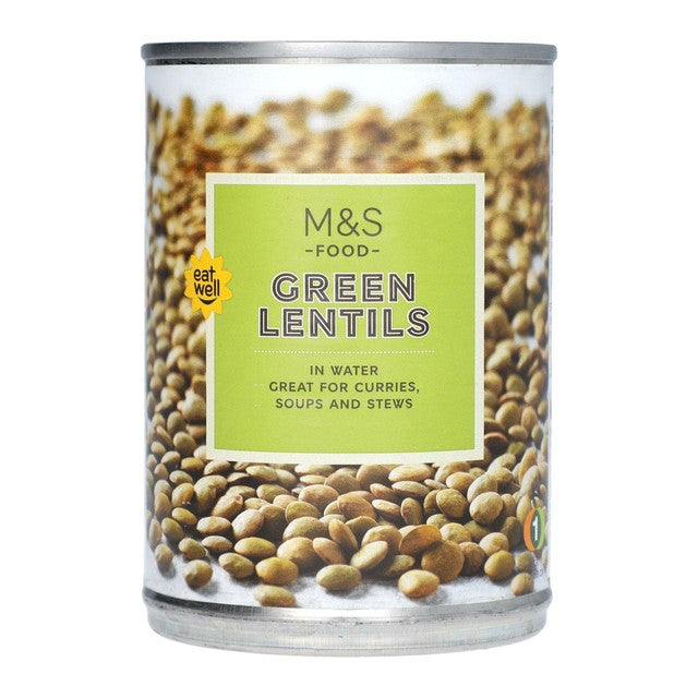 M&S green lentils in water 400g, imported from the UK