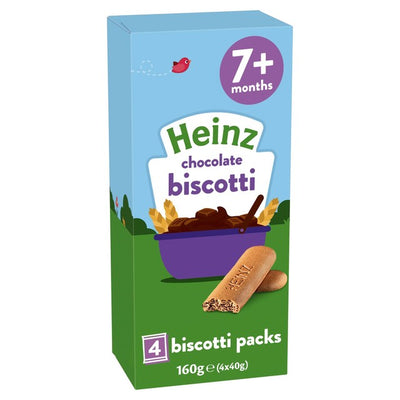 M&S Heinz Chocolate Biscotti Baby Snacks 7+ Months 4 x 40g Multipack- Buy online at McGrocer
