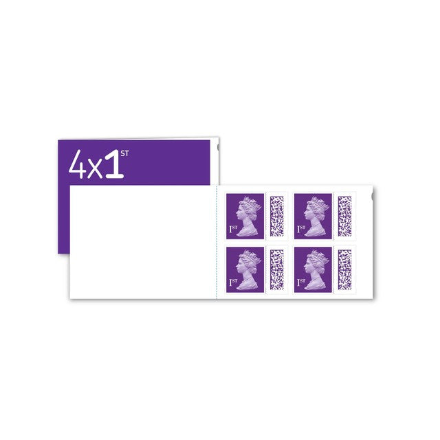 Royal Mail 1st Class Standard Size Stamps 4 Pack (British brand)