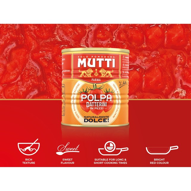 Mutti baby plum chopped tomatoes 300g, imported from the UK