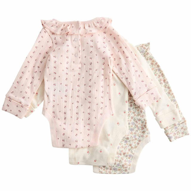 M&S girls floral bodysuit ivory 9-12 months, imported from the UK