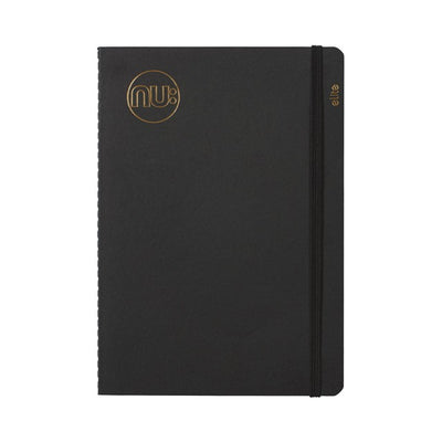 Nuco Nu Kraft A5 Schwarz Genähtes Notizbuch - 80 Seiten