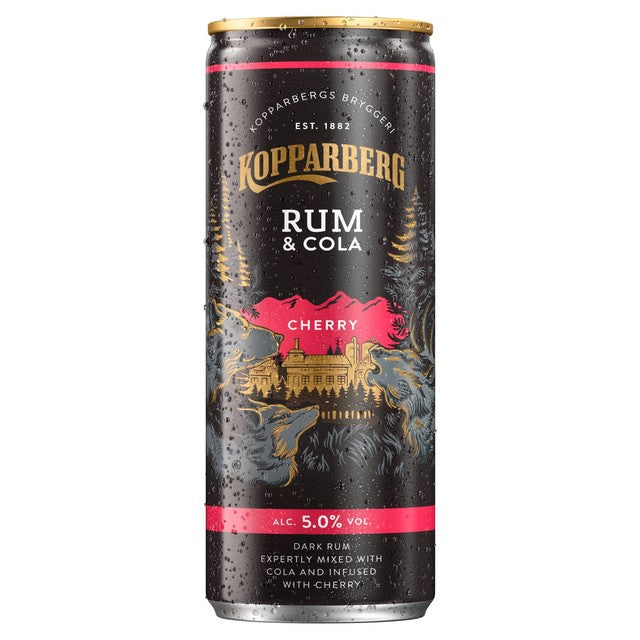 Kopparberg Cherry Rum & Cola pre-mixed alcoholic drink 250ml, UK version