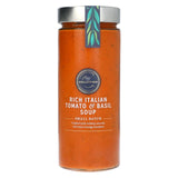 M&S Collection tomato and basil soup 580g jar, imported from the UK