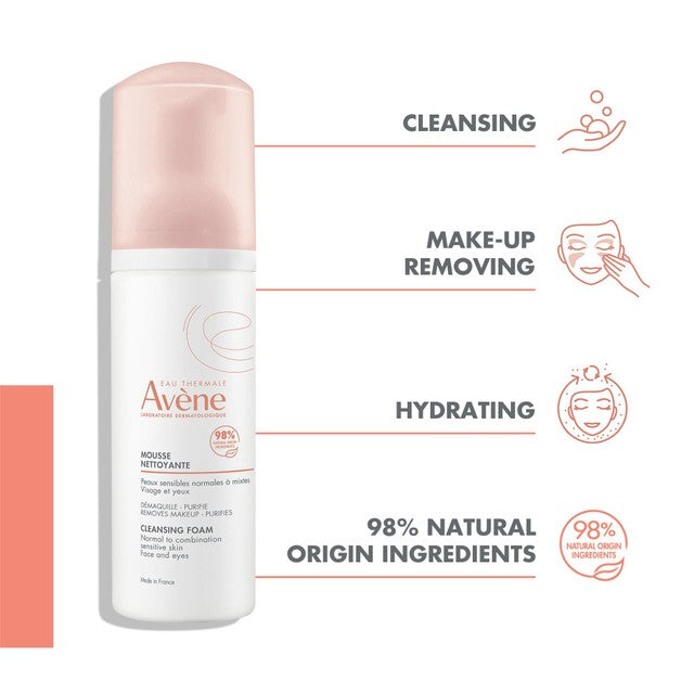 Avène cleansing foam for combination skin 150ml - British product