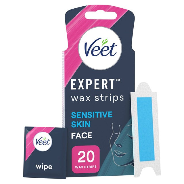 Veet wax strips for face sensitive skin 20 pack (British brand)