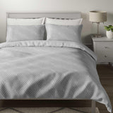 M&S M&S Pure Cotton Geometric Sateen Bedding Set Grey Single Duvet Cover- Buy online at McGrocer