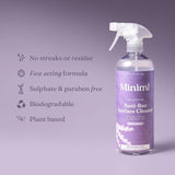 Miniml Anti-Bacterial Surface Cleaner French Lavender 750ml, imported from the UK