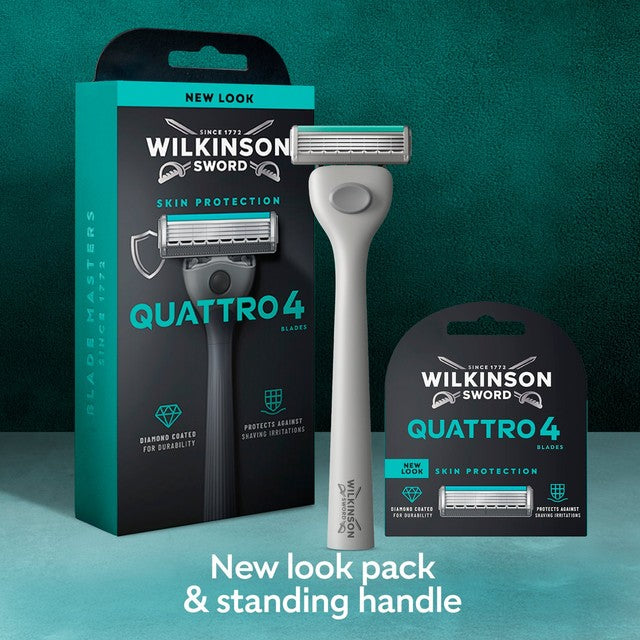 Wilkinson Sword Quattro razor blades 4 pack, UK version