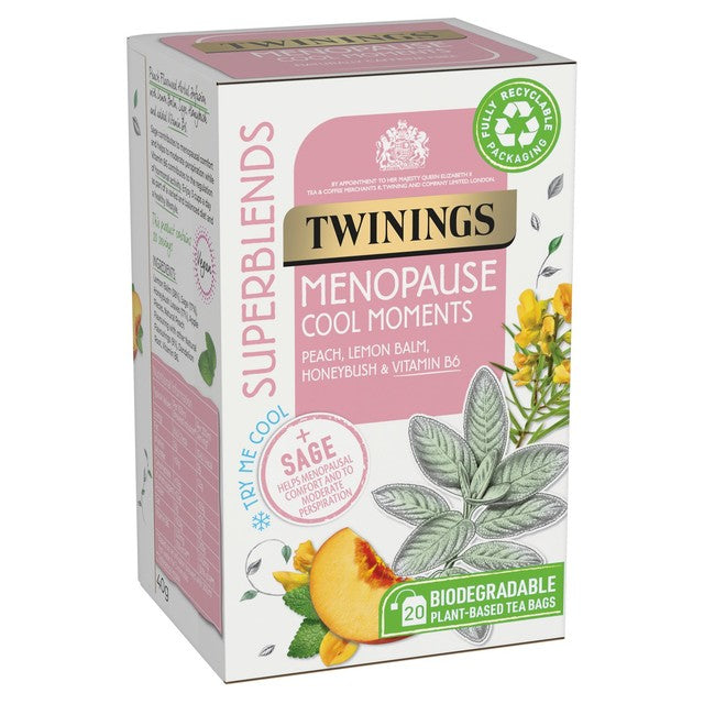 Twinings peach herbal tea menopause comfort 20 teabags (British brand)