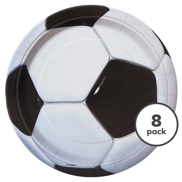 Unique Party football paper plates 23cm - British product