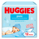 Huggies Pure Plastic Free Baby Wipes 12 Pack