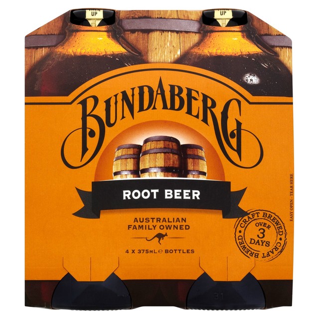 Bundaberg Australian Root Beer 4 x 375ml - British product