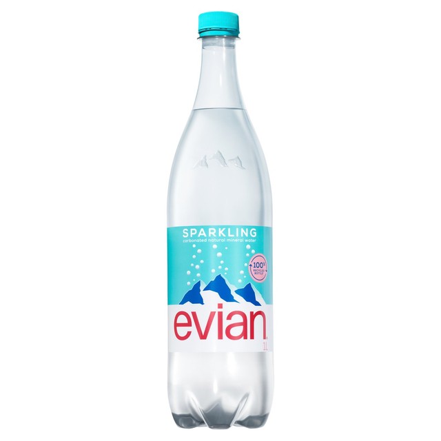 Evian sparkling natural water 1L - British product
