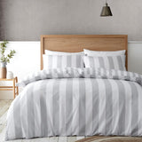 M&S Catherine Lansfield Cove Stripe Silver Single Duvet Cover Set- Buy online at McGrocer