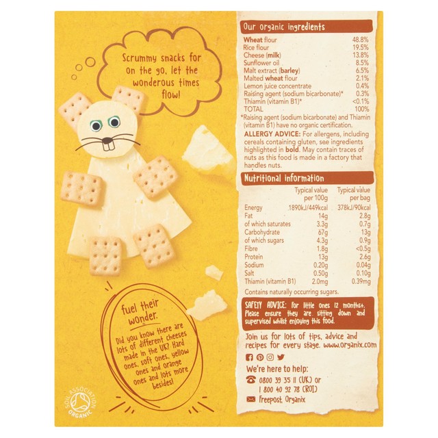 Organix Mini Cheese Crackers Toddler Snacks Multipack 12 months+