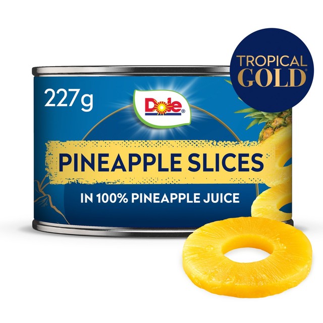 Dole canned pineapple slices in juice 227g - British product
