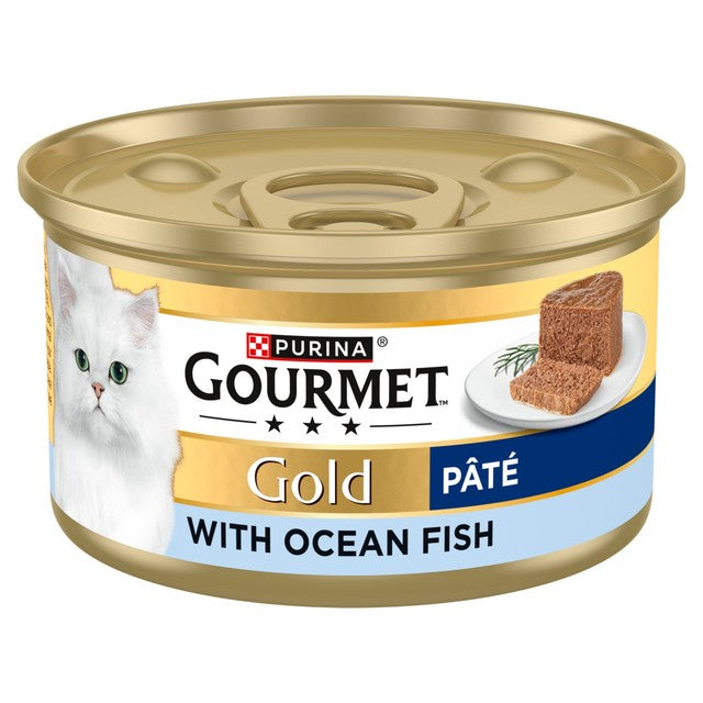 Gourmet Gold Ocean Fish Pate wet cat food 85g can, UK version