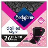 Bodyform Dailies Black Normal Panty Liners 26 per pack - British product