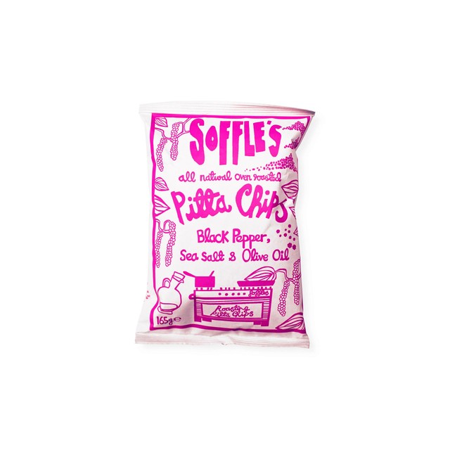 Soffles Pitta Chips black pepper sea salt olive oil 165g (British brand)
