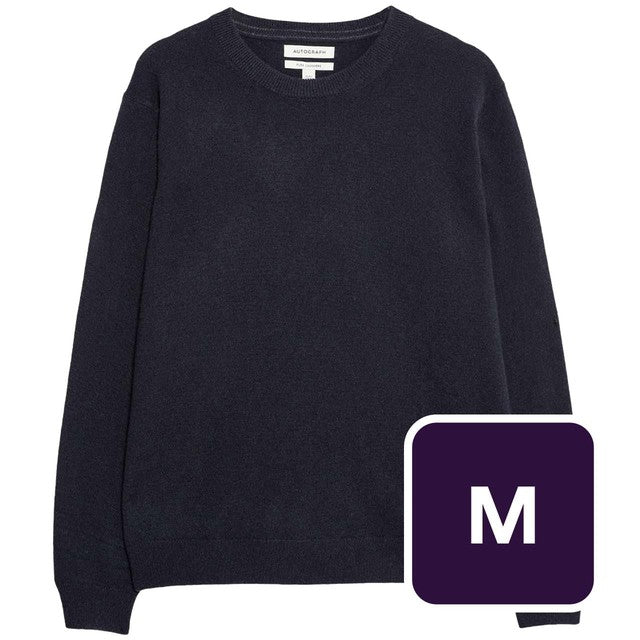 M&S Men's Autograph Pure Cashmere Jumper Navy S, imported from the UK
