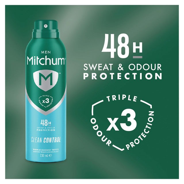 Mitchum Men Clean Control Anti-Perspirant Spray 200ml, imported from the UK