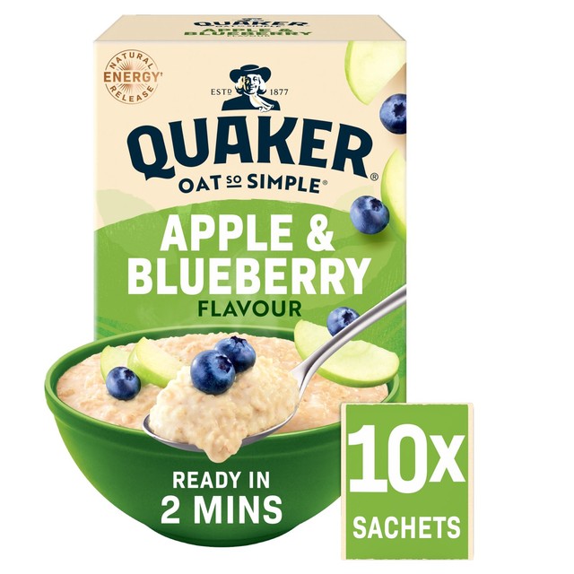 Quaker Oat So Simple Apple Blueberry porridge sachets 10 pack (British brand)