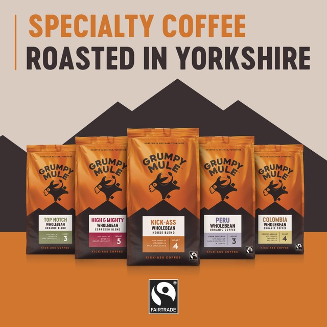 Grumpy Mule Peru Organic Coffee Beans 200g, UK version