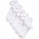 M&S M&S Girls Frill Socks White Ankle Socks Size 4-7 Large- Buy online at McGrocer