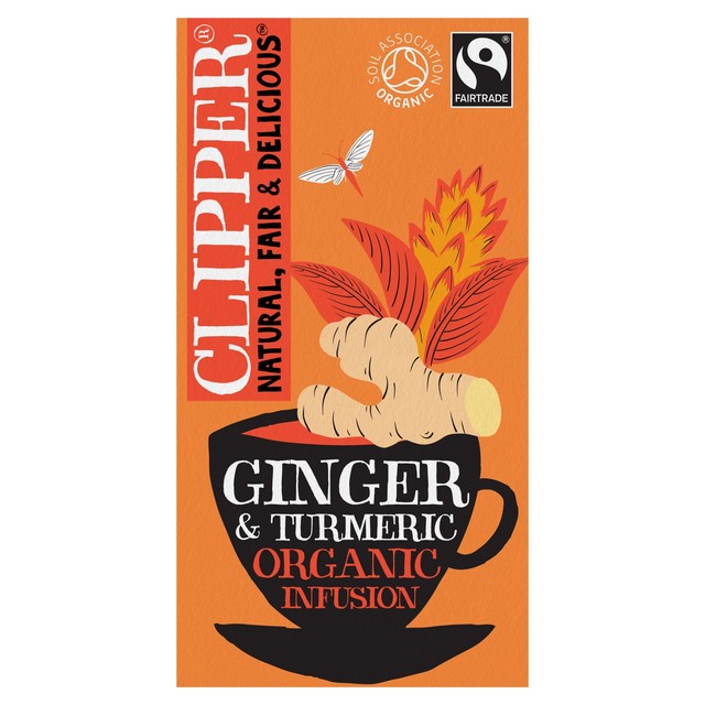 Clipper Ginger and Turmeric Herbal Tea Bags 20 Bags - British product