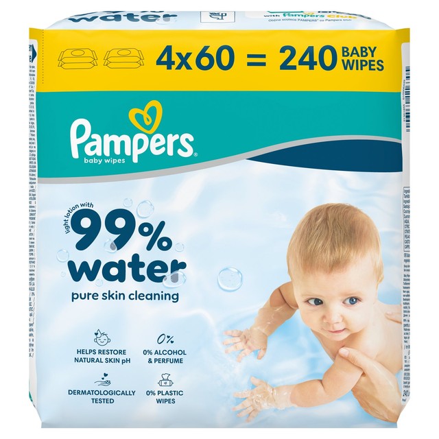 Pampers 99% water baby wipes (British brand)