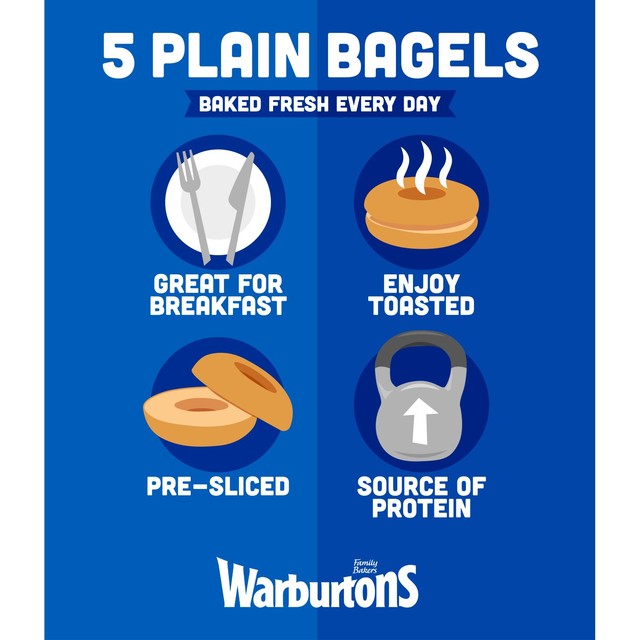 Warburtons plain bagels 5 pack (British brand)