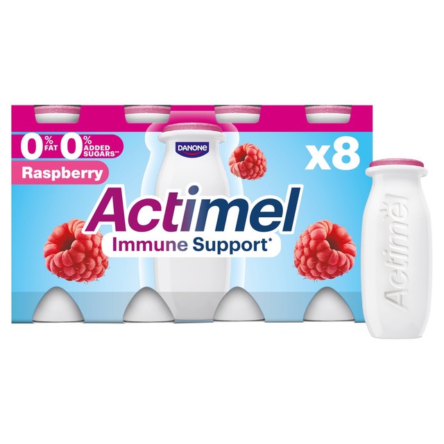Actimel raspberry yoghurt drink multipack 8 x 100g - British product