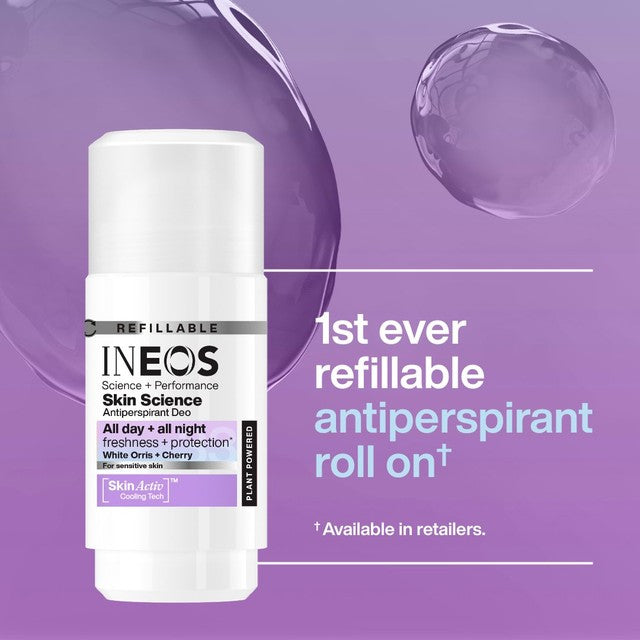 INEOS White Orris & Cherry antiperspirant deodorant roll-on 50ml, UK version