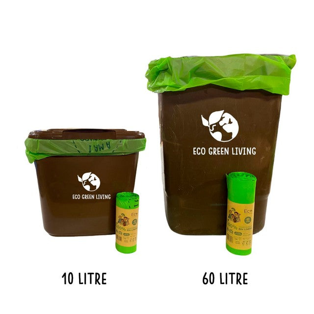 Eco Green Living compostable caddy bags 10L - British product