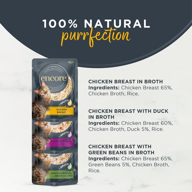 Encore cat broth pouches chicken selection 5x50g - British product